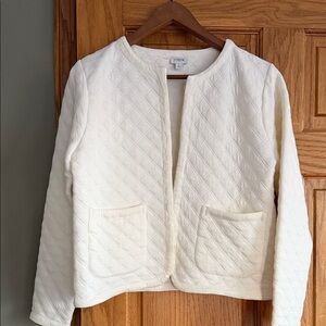 J. Crew Women's White Quilted Teddy Jacket
